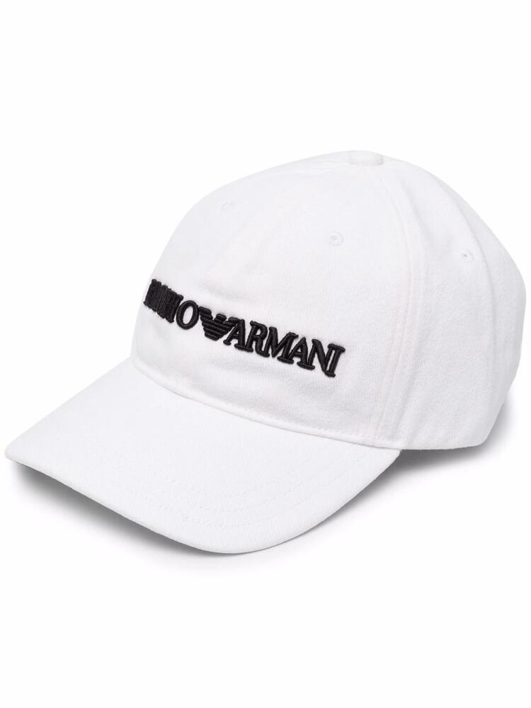 Emporio Armani embroidered logo baseball cap - White Cover