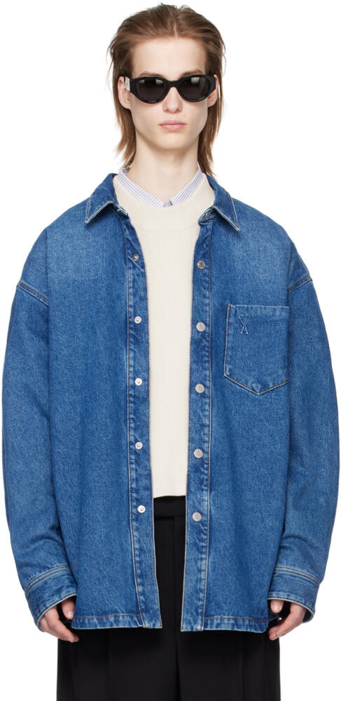 AMI Paris Blue Ami De Cœur Denim Jacket Cover