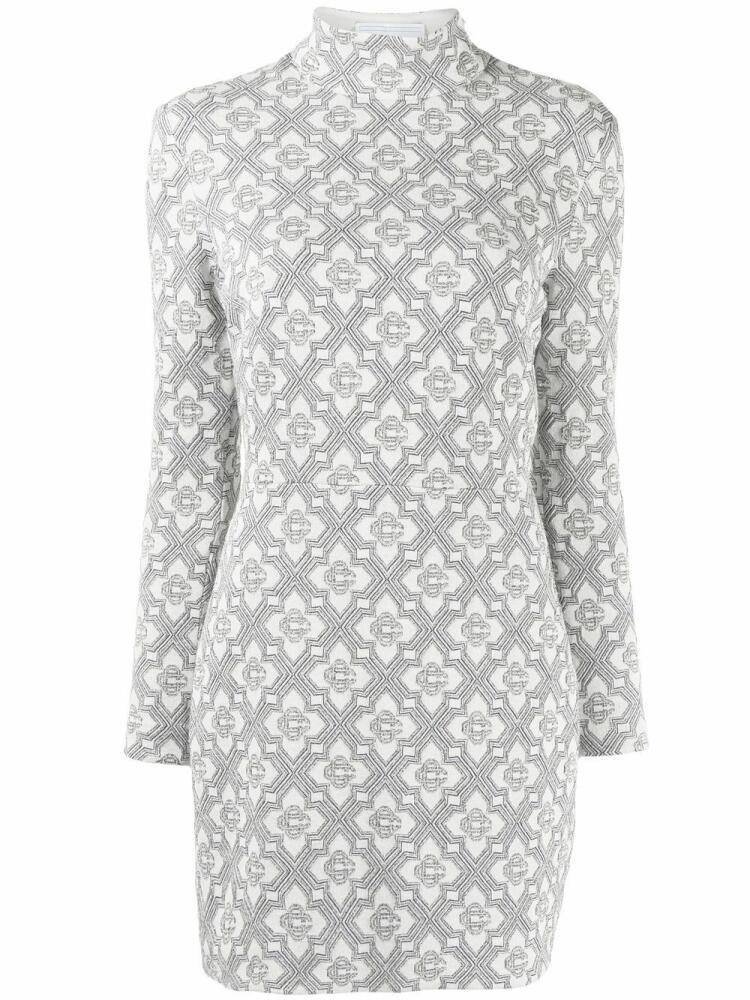 Casablanca monogram-jacquard mini dress - White Cover