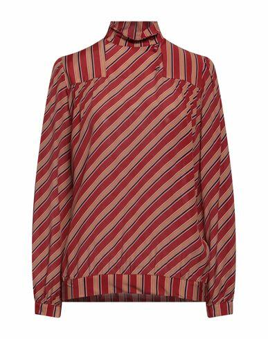 Katia Giannini Woman Top Brick red Viscose, Silk Cover