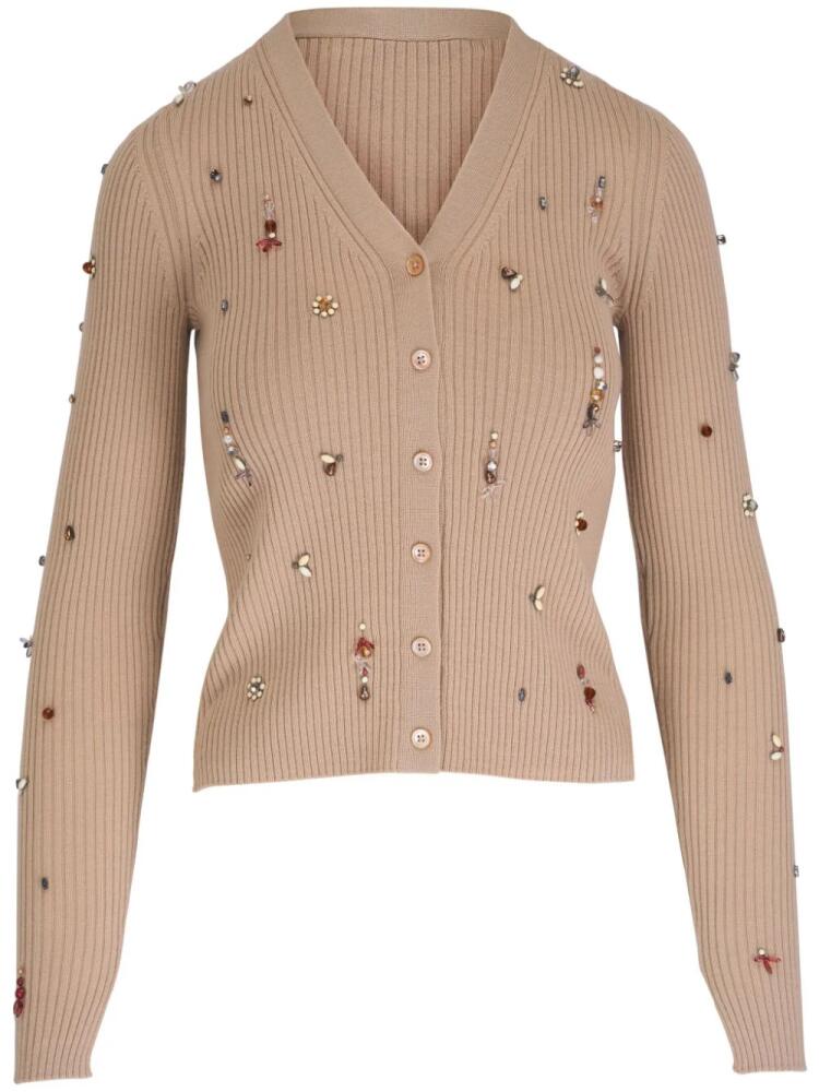 Dorothee Schumacher embellished wool cardigan - Neutrals Cover