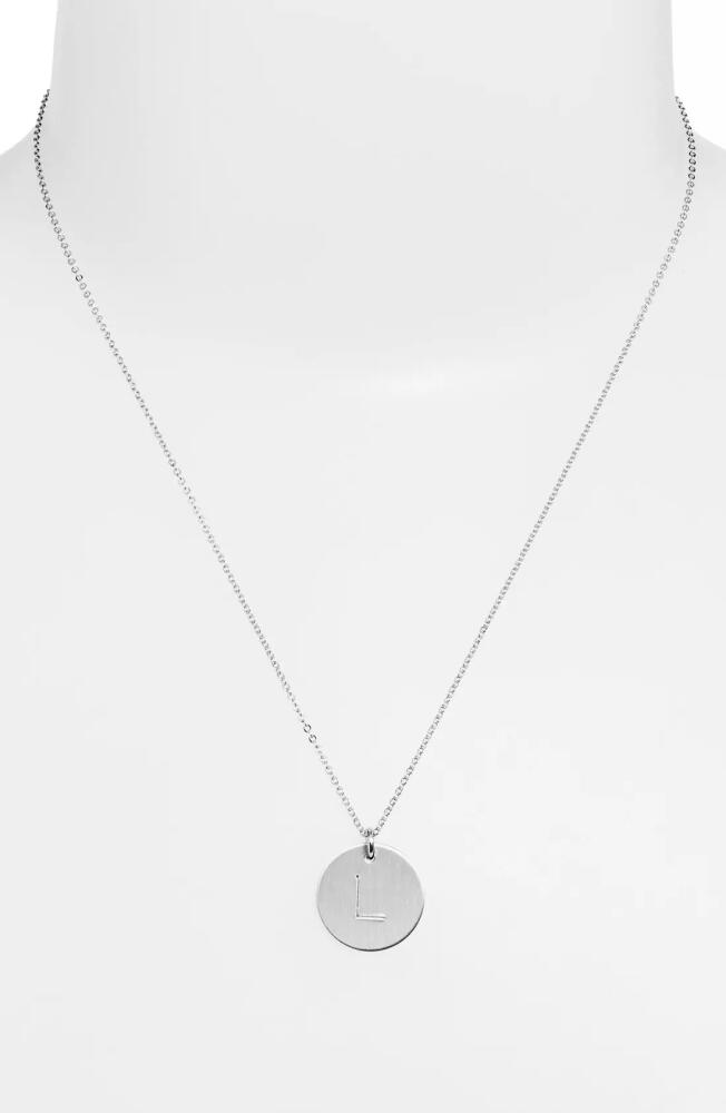 Nashelle Sterling Silver Initial Disc Necklace in Sterling Silver L Cover