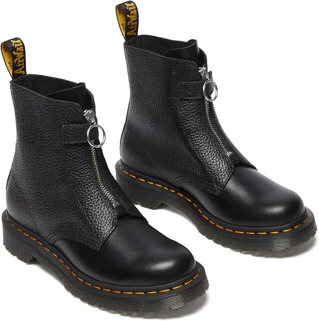 Dr. Martens 1460 Pascal Front Zip Leather Boots (Black) Women's Boots Cover