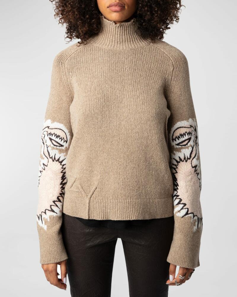 Zadig & Voltaire Sal Intarsia Merino Wool Turtleneck Sweater Cover