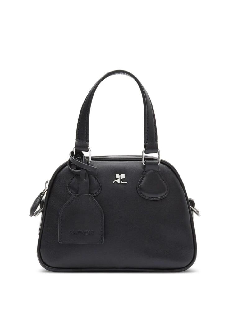 Courrèges logo leather mini bowling bag - Black Cover