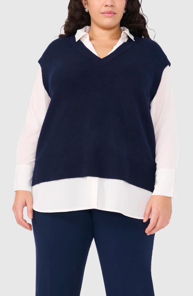 halogen(r) Layered Look Sweater Vest in Classic Navy Cover