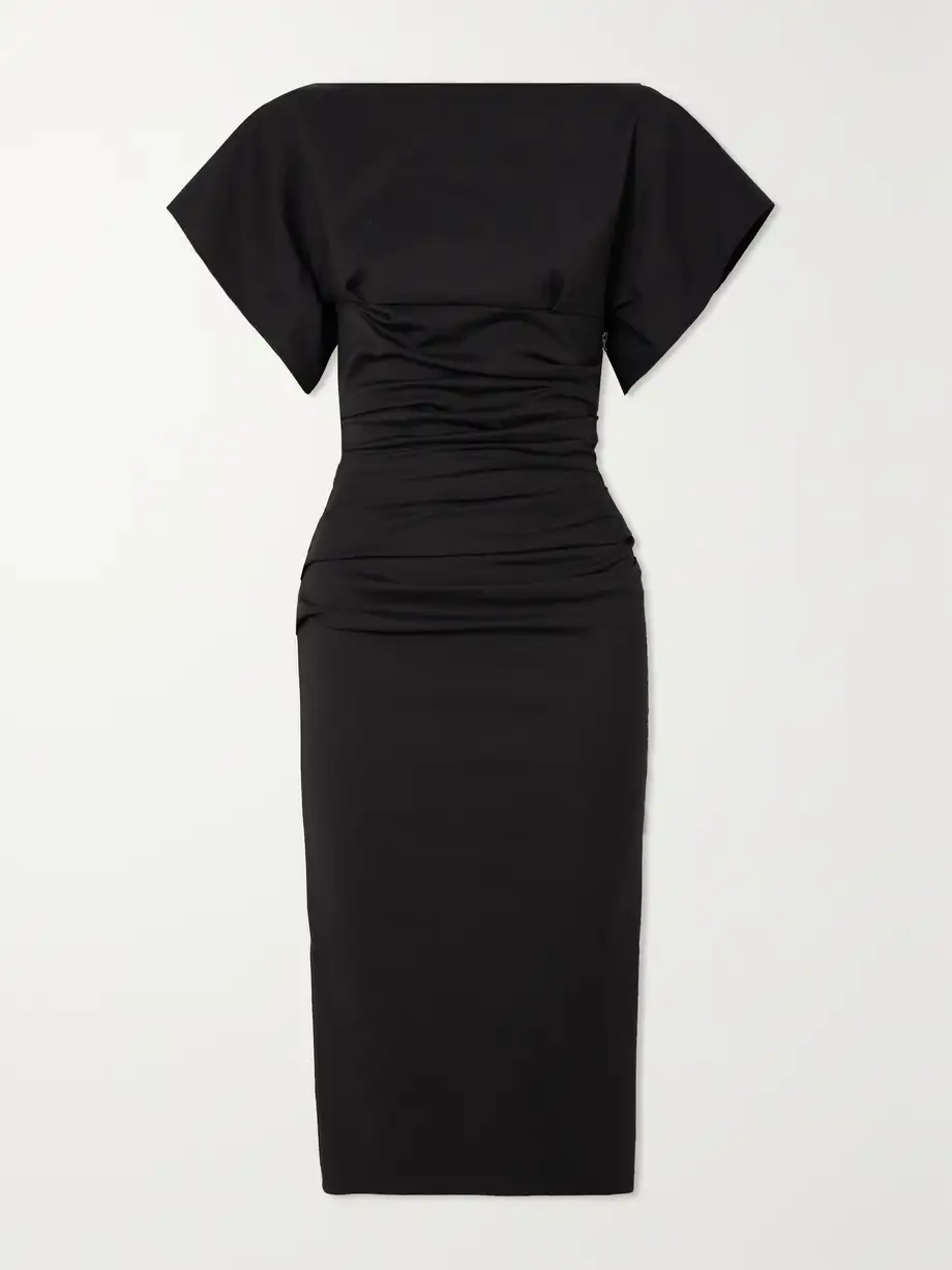 Maticevski - Yuzu Cutout Gathered Stretch-jersey Dress - Black Cover