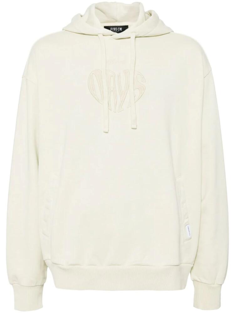 FIVE CM embroidered-logo cotton hoodie - Yellow Cover