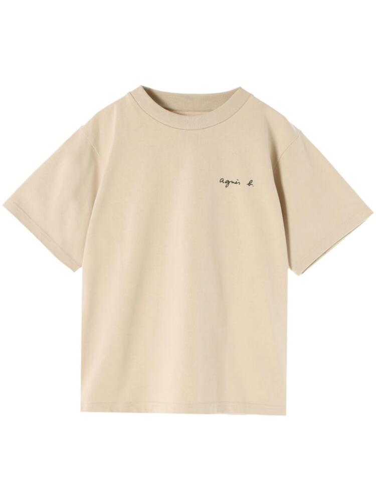 agnès b. logo-print cotton T-shirt - Neutrals Cover