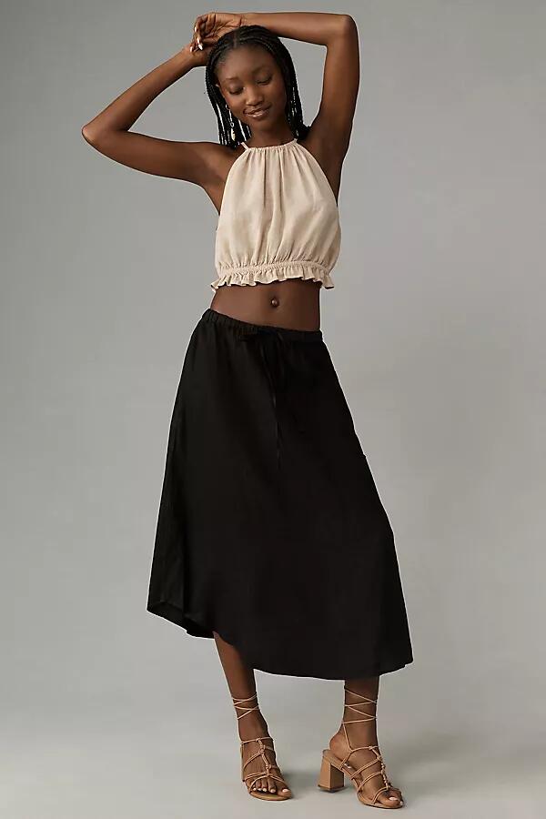 Velvet by Graham & Spencer Nemy Linen Midi Skirt Cover