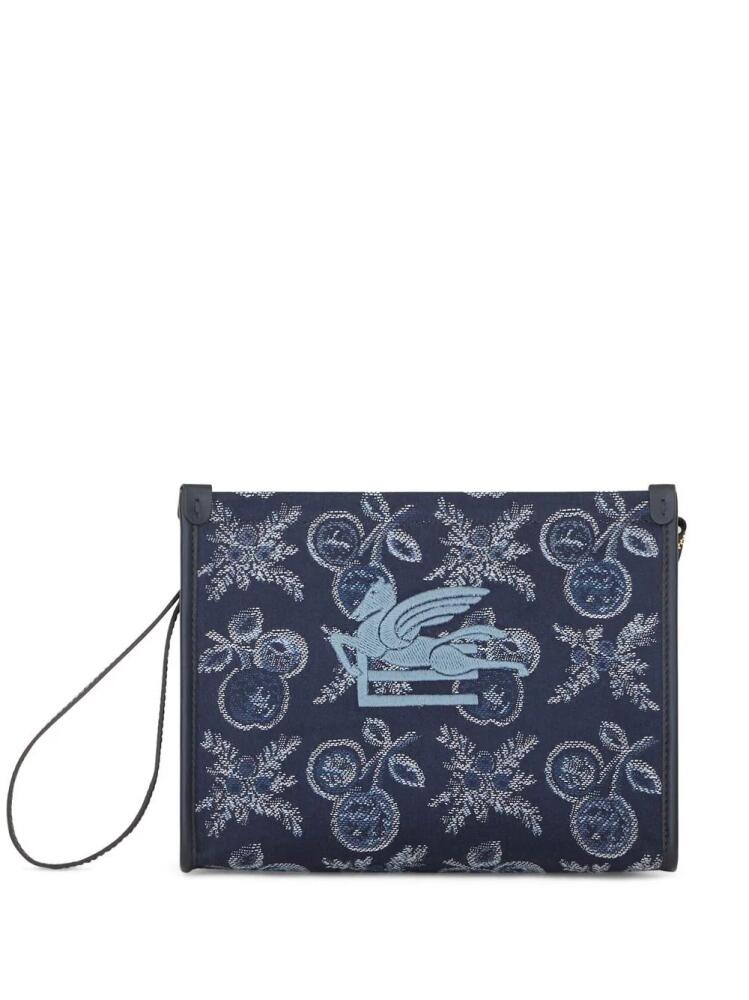 ETRO logo-embroidered jacquard beauty case - Blue Cover