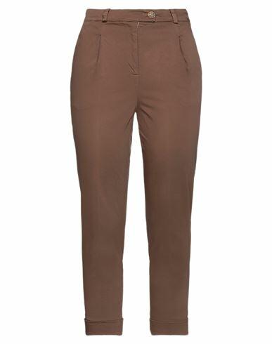 Barba Napoli Woman Pants Brown Cotton, Elastane Cover