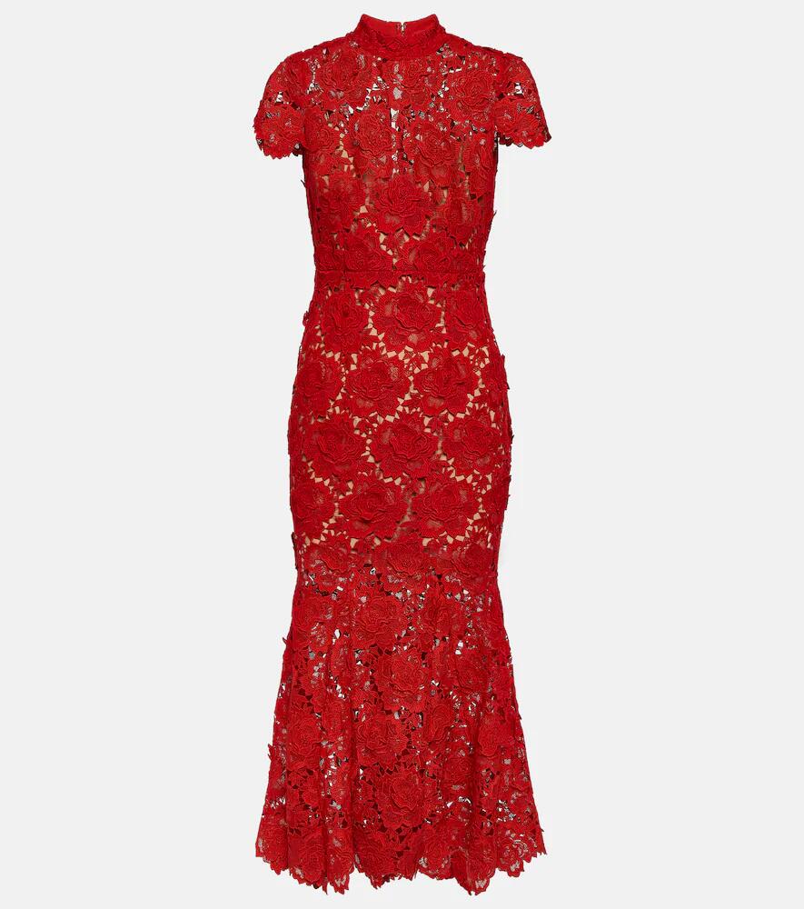 Self-Portrait Floral lace midi dress Cover