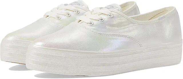 Keds Point Lace Up (White Pearlized Textile) Women's Shoes Cover