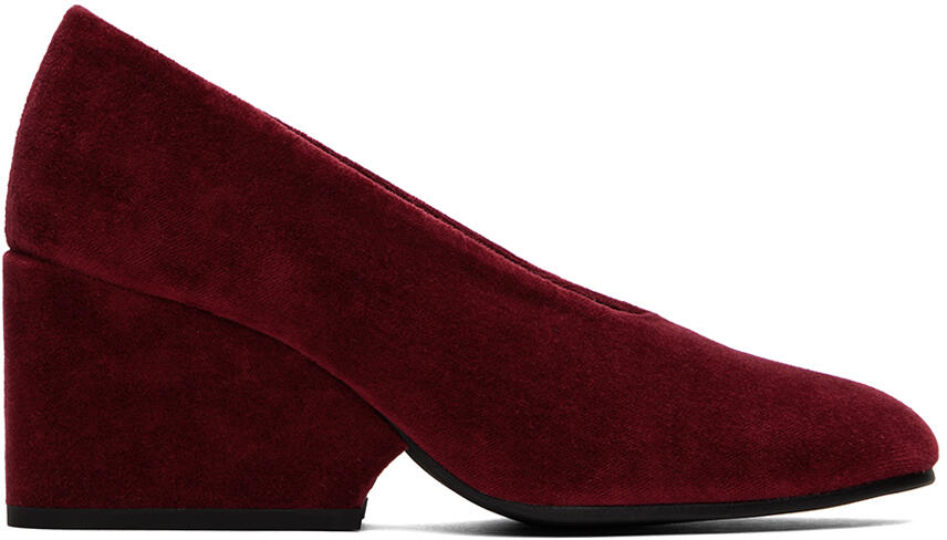 Comme des Garçons Burgundy Velvet Wedge Heels Cover