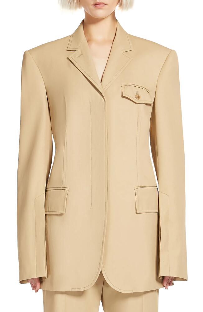 SPORTMAX Split Cuff Tailored Blazer in Beige Cover