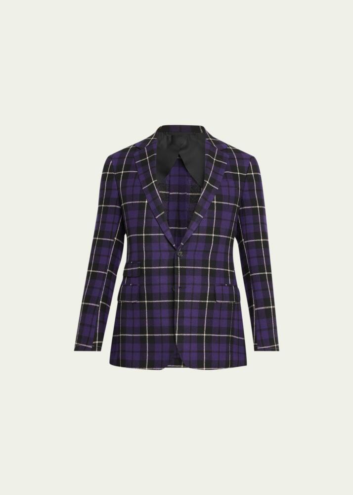 Ralph Lauren Purple Label Men's Kent Handmade Plaid Cashmere Suit Jacket Cover