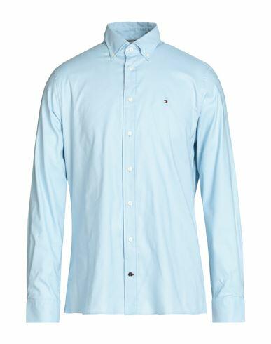 Tommy Hilfiger Man Shirt Light blue Size 15 ½ Cotton, Elastane Cover