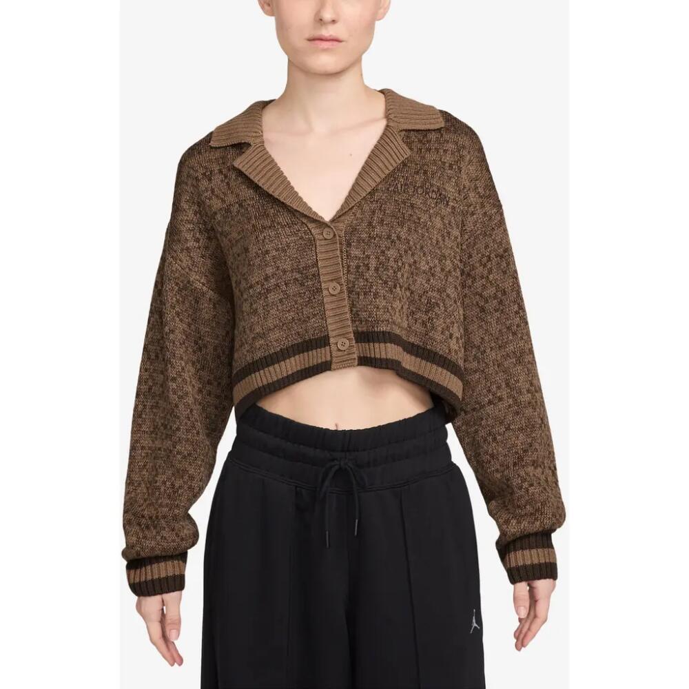 Jordan Knit Crop Cardigan in Archaeo Brown Cover