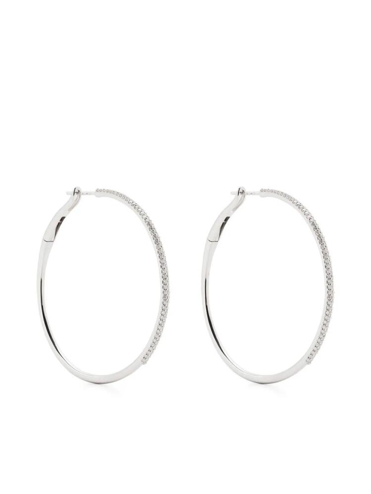 We by WHITEbIRD 18kt white gold diamond hoop earrings - Silver Cover