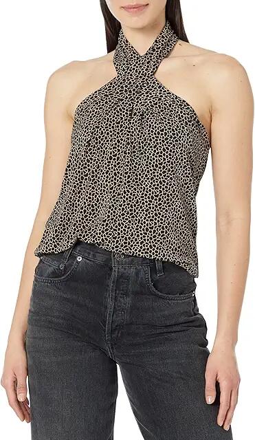 MICHAEL Michael Kors Micro Giraffe Halter Neck Tank (Khaki) Women's Clothing Cover