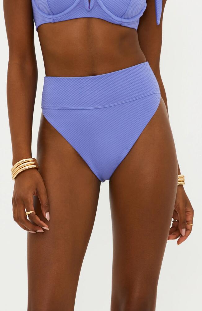 Beach Riot Highway Bikini Bottoms in Periwinkle Waffle Cover