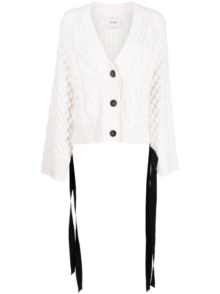 ERDEM boxy cable-knit cardigan - White Cover