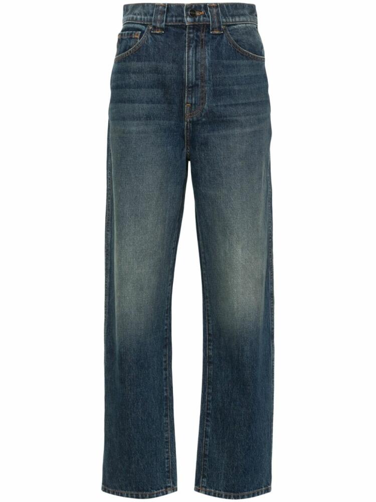 KHAITE high-waisted straight-leg jeans - Blue Cover