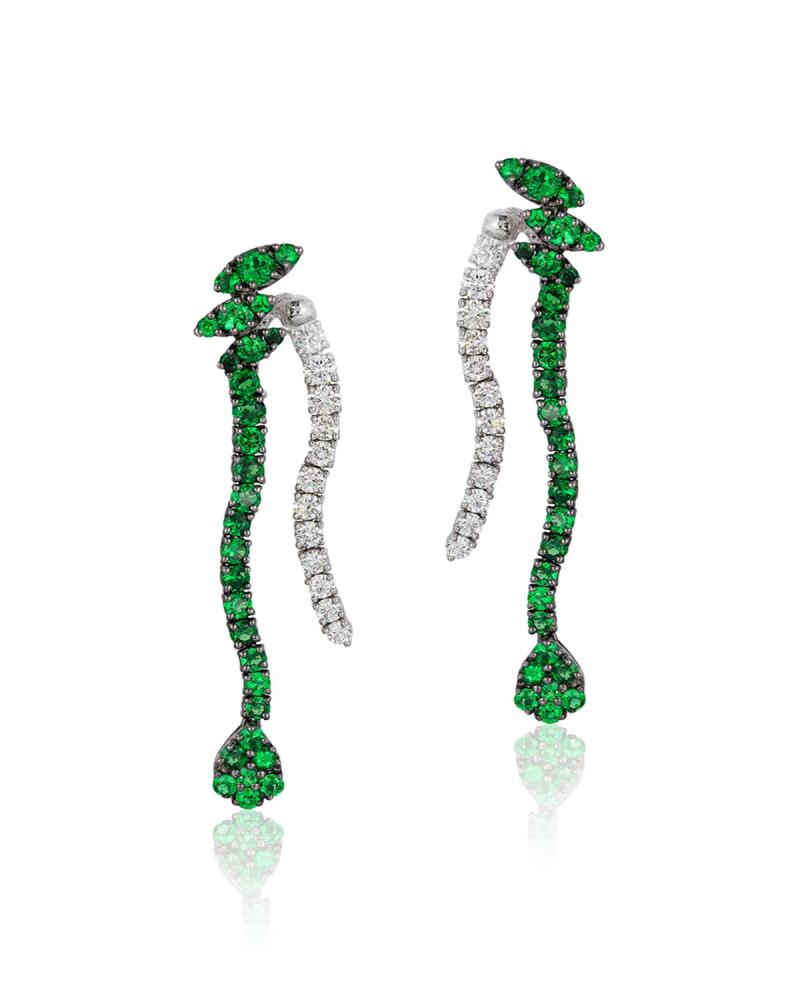 Andreoli 18K White Gold Tsavorite and Diamond Earrings Cover