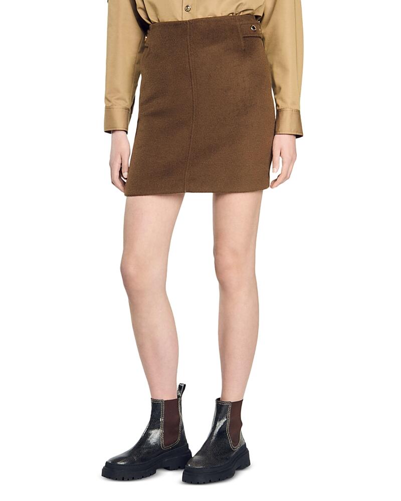 Sandro Parvati Wool Mini Skirt Cover