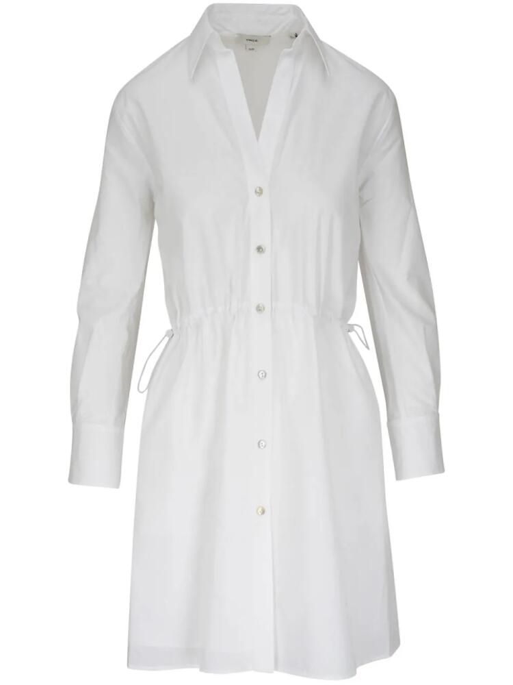 Vince drawstring-waist cotton shirtdress - White Cover