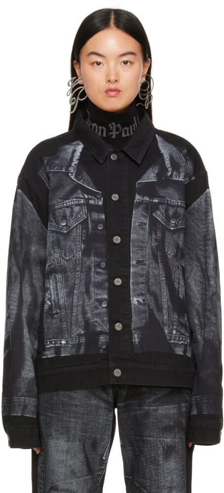 Jean Paul Gaultier Black Trompe L'œil Denim Jacket Cover