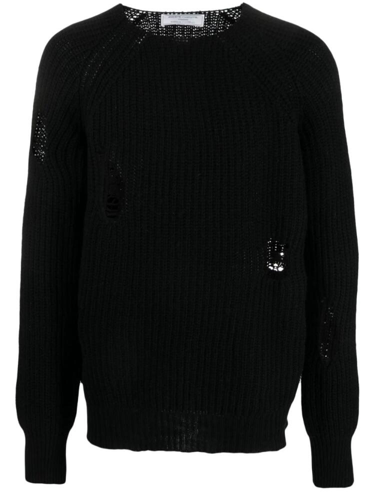 Société Anonyme ripped-detailing waffle-knit jumper - Black Cover