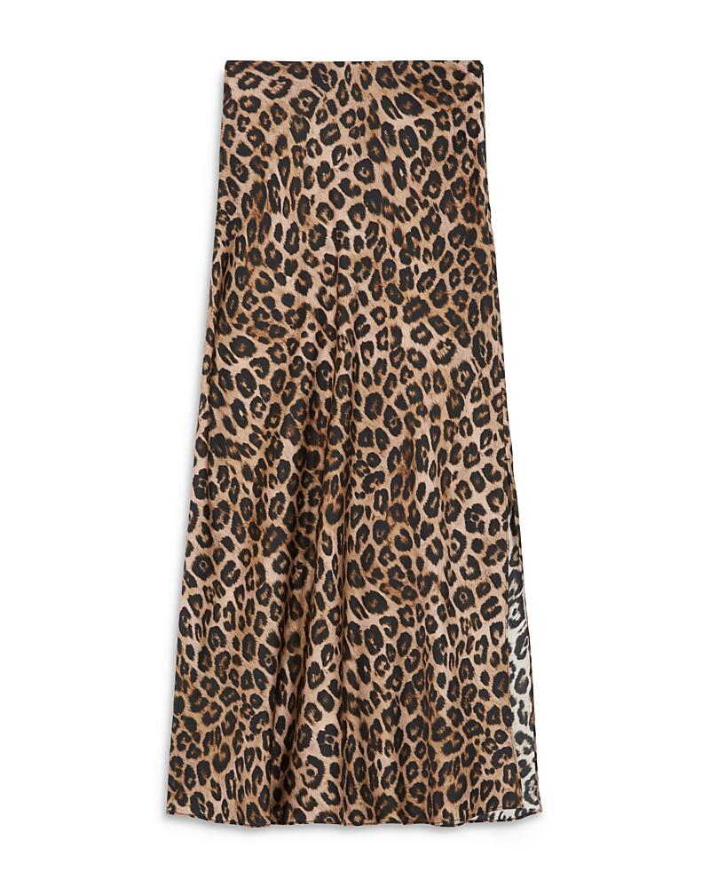 The Kooples Silk Leopard Print Skirt Cover