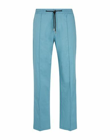 8 By Yoox Cotton Drawstring Wide Trousers Man Pants Pastel blue Cotton, Elastane Cover