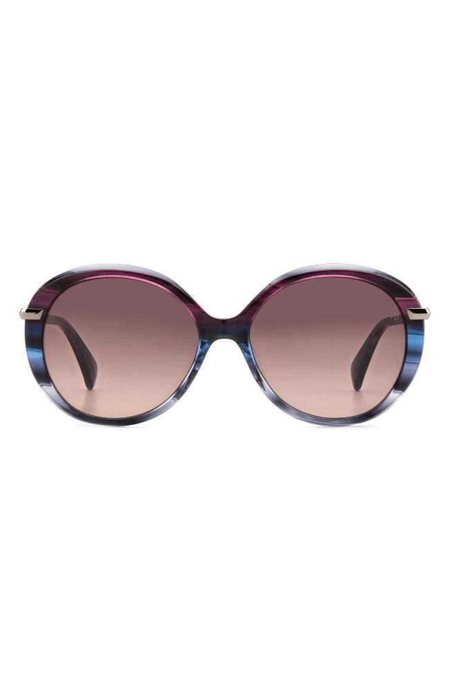 rag & bone 56mm Gradient Round Sunglasses in Violet Blue/Burgundy Shaded Cover