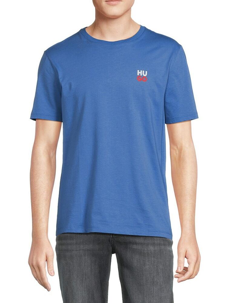 HUGO Men's Dravo Crewneck Graphic Tee - Blue Cover