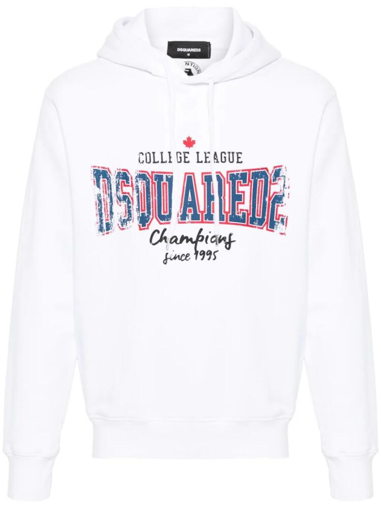 DSQUARED2 College League cotton hoodie - White Cover