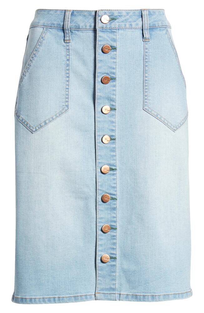 1822 Denim Button Front Denim Skirt in Colette Cover