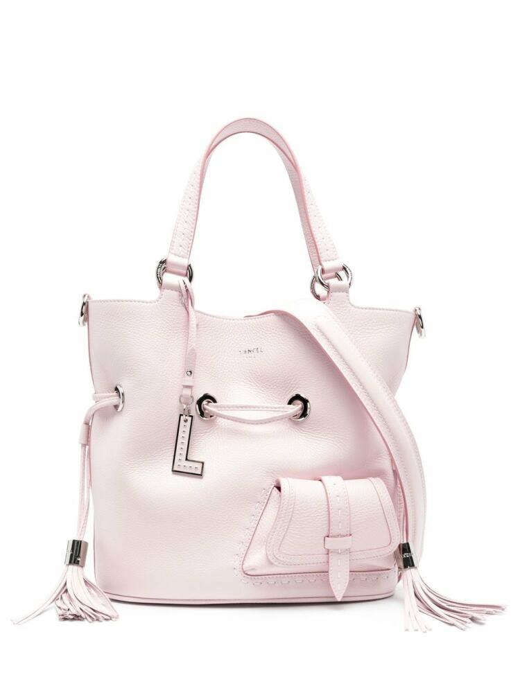 Lancel tassel-drawstring leather bucket bag - Pink Cover