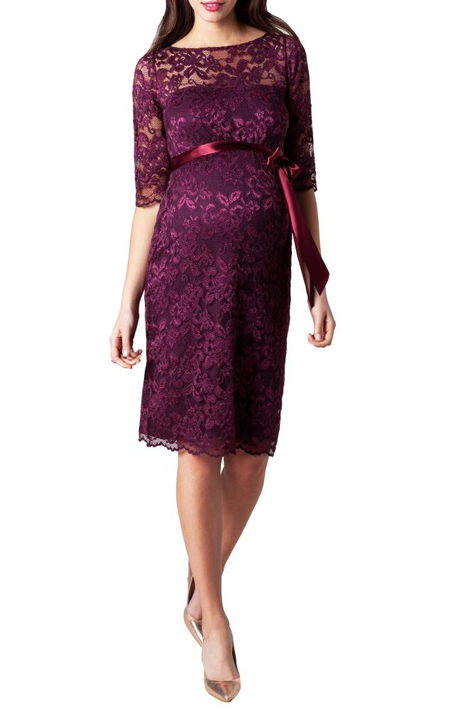 Tiffany Rose Amelia Lace Maternity Cocktail Dress in Claret Cover