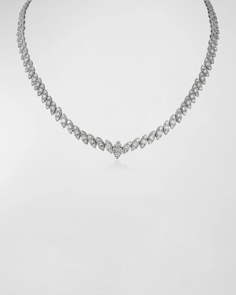 Andreoli 18K White Gold Diamond Marquise Necklace Cover