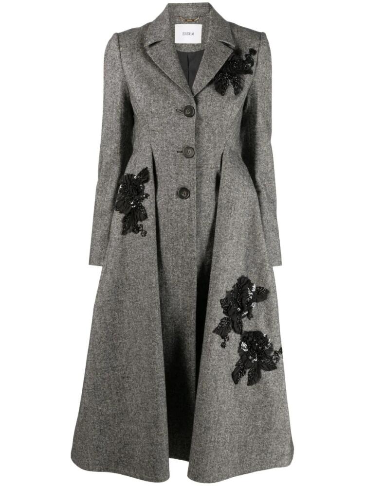 ERDEM Stephanie floral-embroidered coat - Black Cover