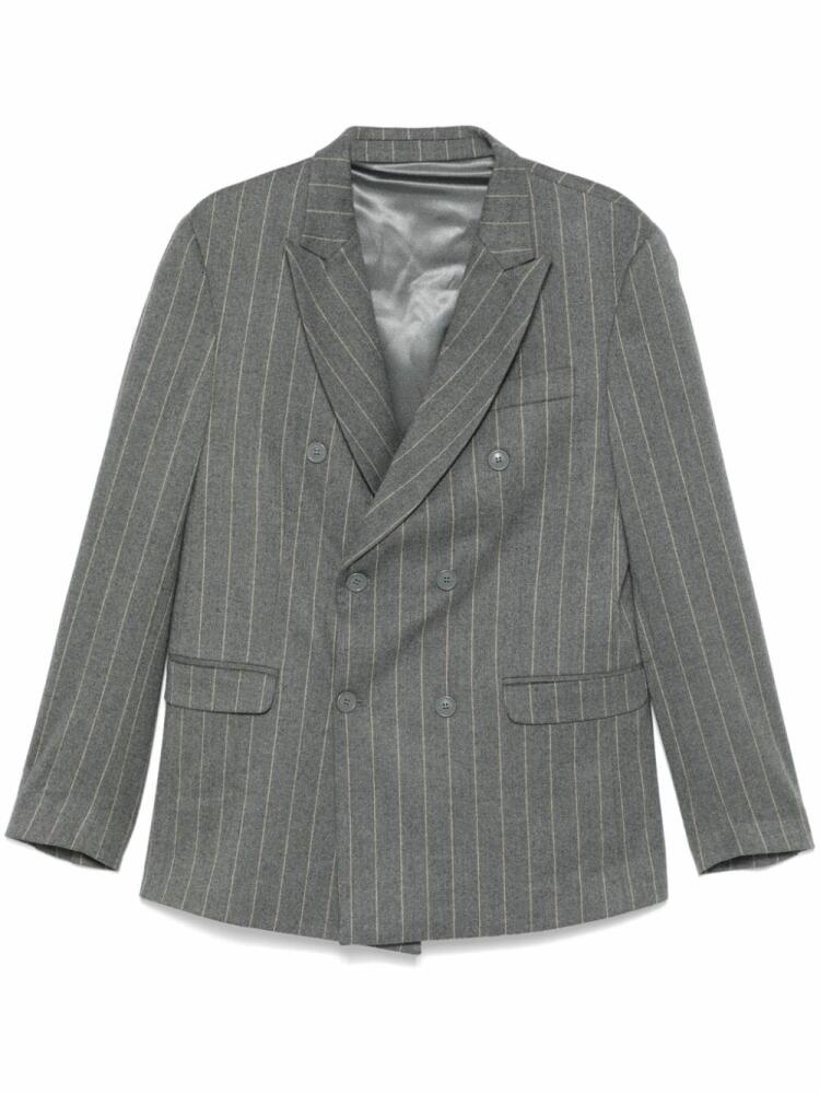 Family First double-breasted striped blazer - Grey Cover