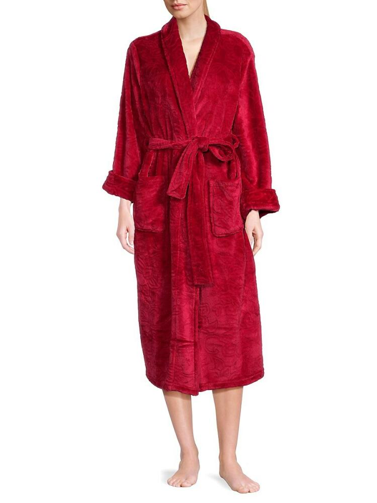 Natori Women's Plush Belted Robe - Ruby Cover