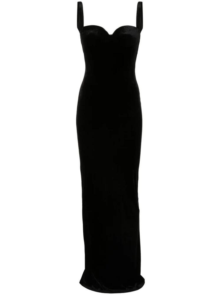 Balenciaga bustier-neckline velvet gown - Black Cover