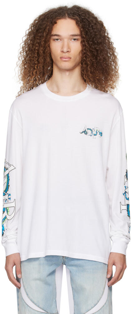 AMIRI White CNY Dragon Long Sleeve T-Shirt Cover