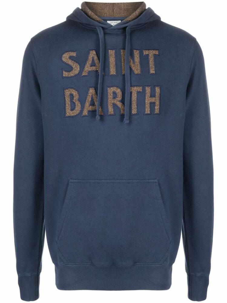 MC2 Saint Barth logo-patch cotton hoodie - Blue Cover