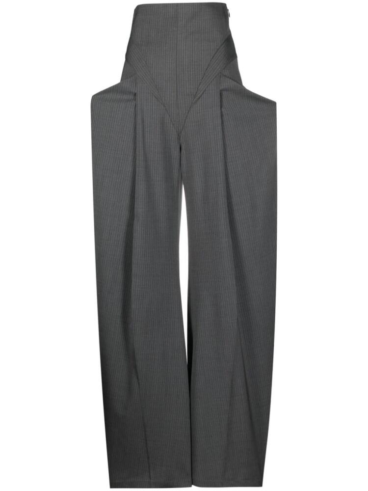 ALESSANDRO VIGILANTE pleated pinstripe-pattern trousers - Grey Cover