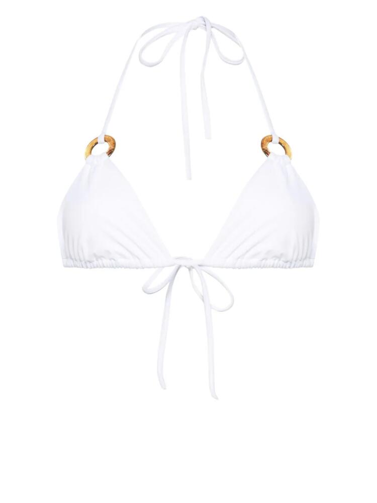 DSQUARED2 ring-detail triangle bikini top - White Cover